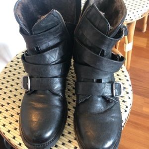 Frye Vanessa Tanker Shearling boots